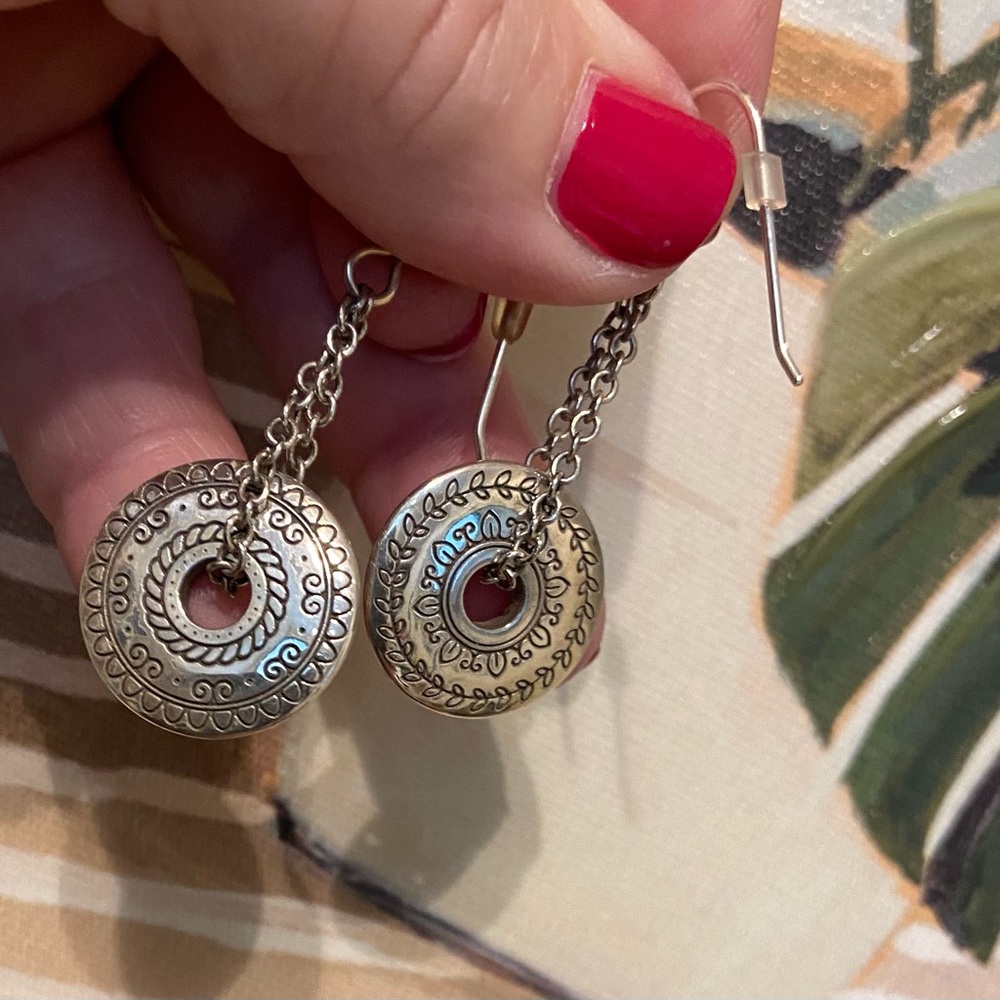 Brighton~Circle and Chain Drop Beautifully Detailed Earrings & Brighton Gift Bag
